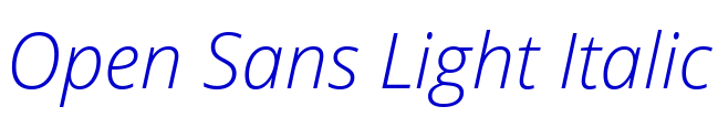 Open Sans Light Italic шрифт